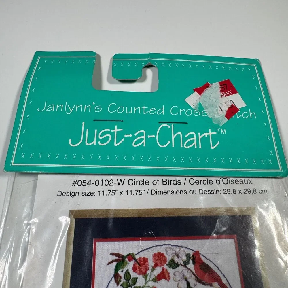 Janlynn's Just A Chart Counted Cross Stitch Pattern NOS Circle of Birds SEALED